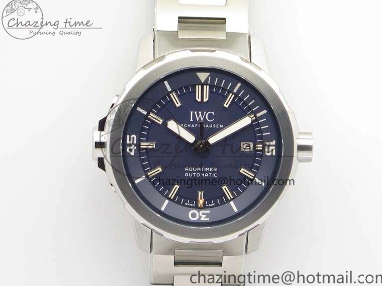 MIROTIME 0217 EasyMatch Aquatimer Automatic IW329004 V6F 1:1 Best Edition Blue Dial On SS Bracelet MIYOTA 7224